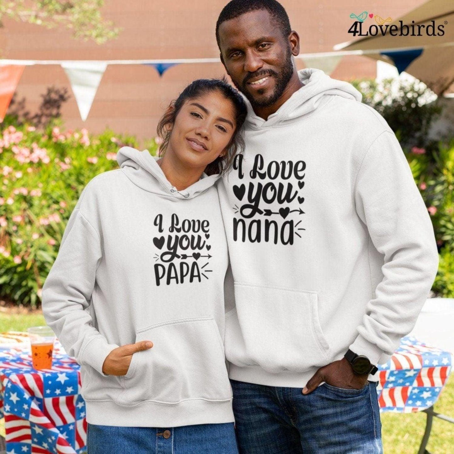 Matching Set: I Love You Nana & Papa Gifts for Couples, Valentine Outfits for Husband & Wife - 4Lovebirds