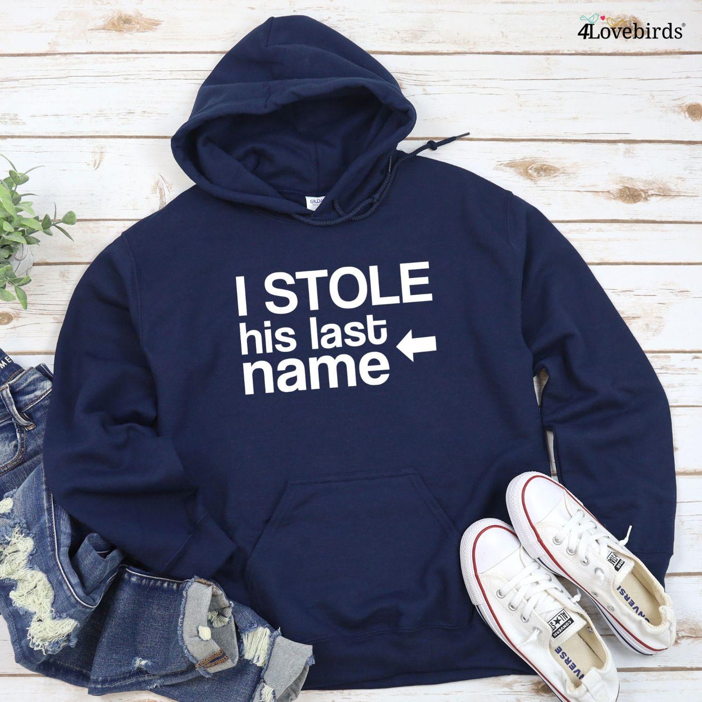 Matching Set: 'I Stole Her Heart' & 'I Stole His Last Name' - Adorable Couples' Gift Idea! - 4Lovebirds