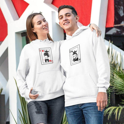 Matching Set: King & Queen Card Hoodie, Lovers T-shirt, Couples Gift, Poker Sweatshirt, Boyfriend & Girlfriend Longsleeve - 4Lovebirds