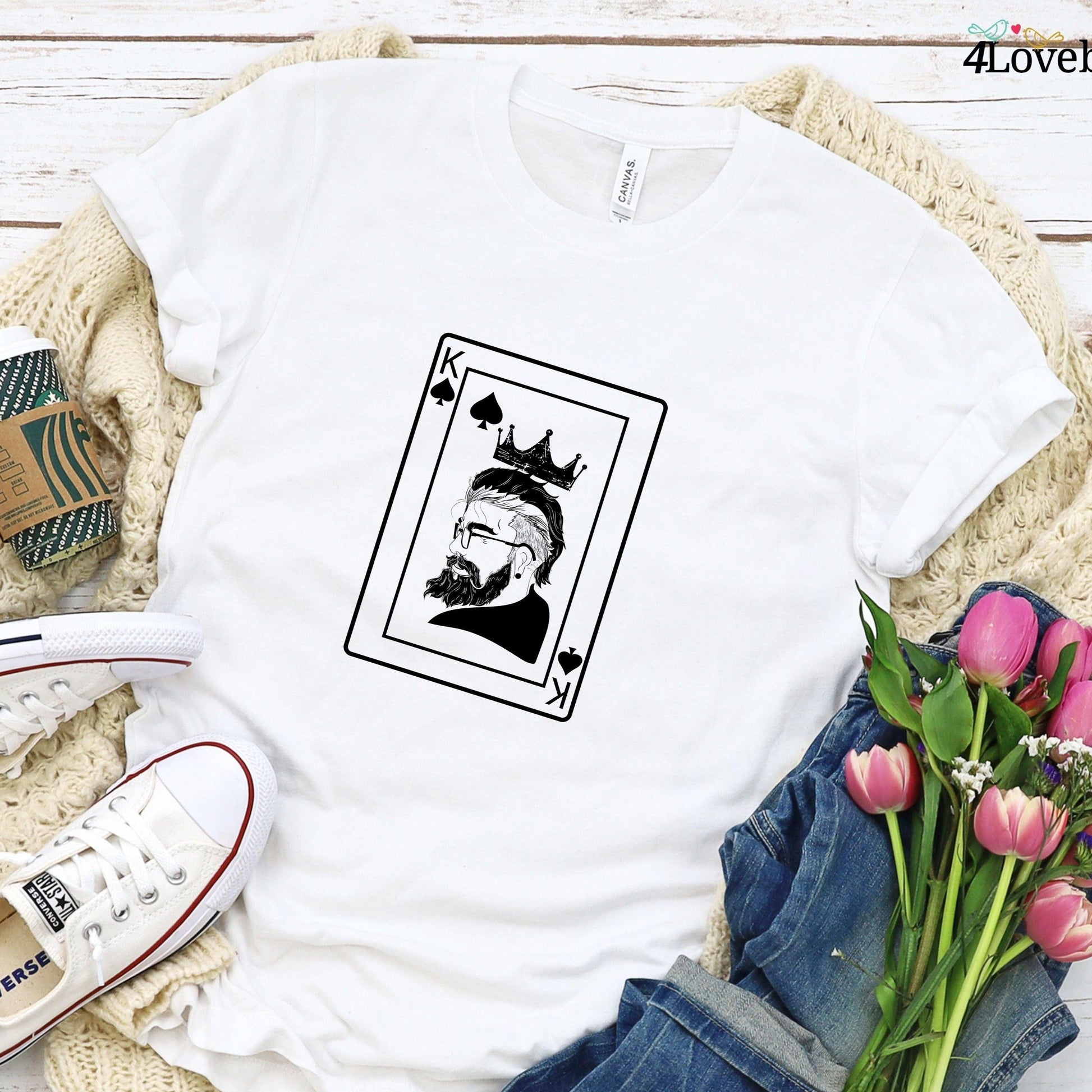 Matching Set: King & Queen Card Hoodie, Lovers T-shirt, Couples Gift, –  4Lovebirds