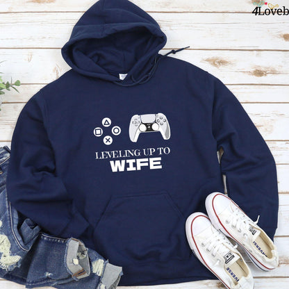 Matching Set: Level Up to Husband & Wife, Groom Gifts, Gaming Outfit, Fiance Wedding Gift - 4Lovebirds