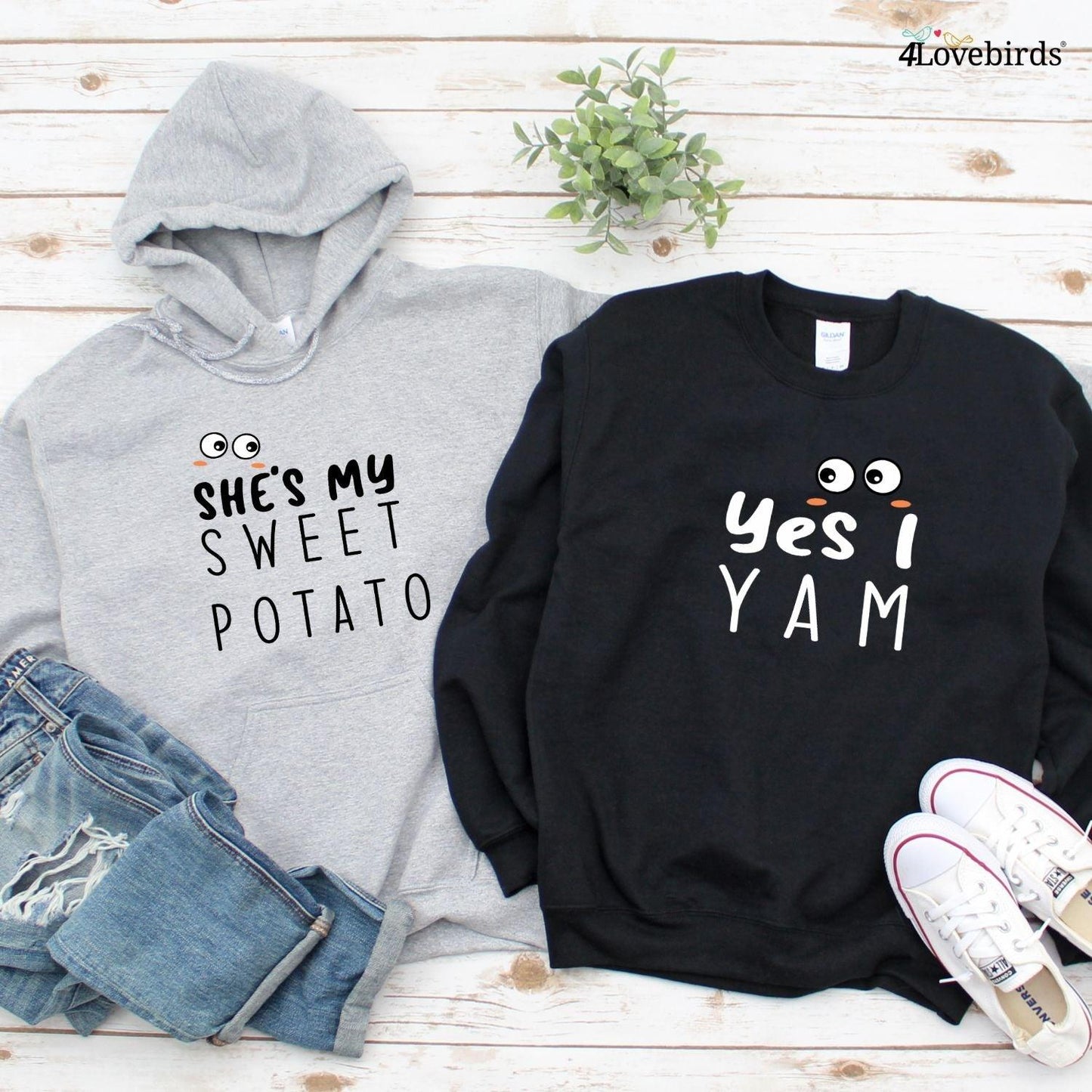 Matching Set: She's My Sweet Potato Yes I Yam Couples Outfits - Cute Gift for Couples. - 4Lovebirds