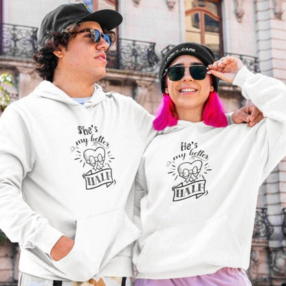 Matching Set: 'She/He is My Better Half' Gift for Couples, Valentine Tees - 4Lovebirds