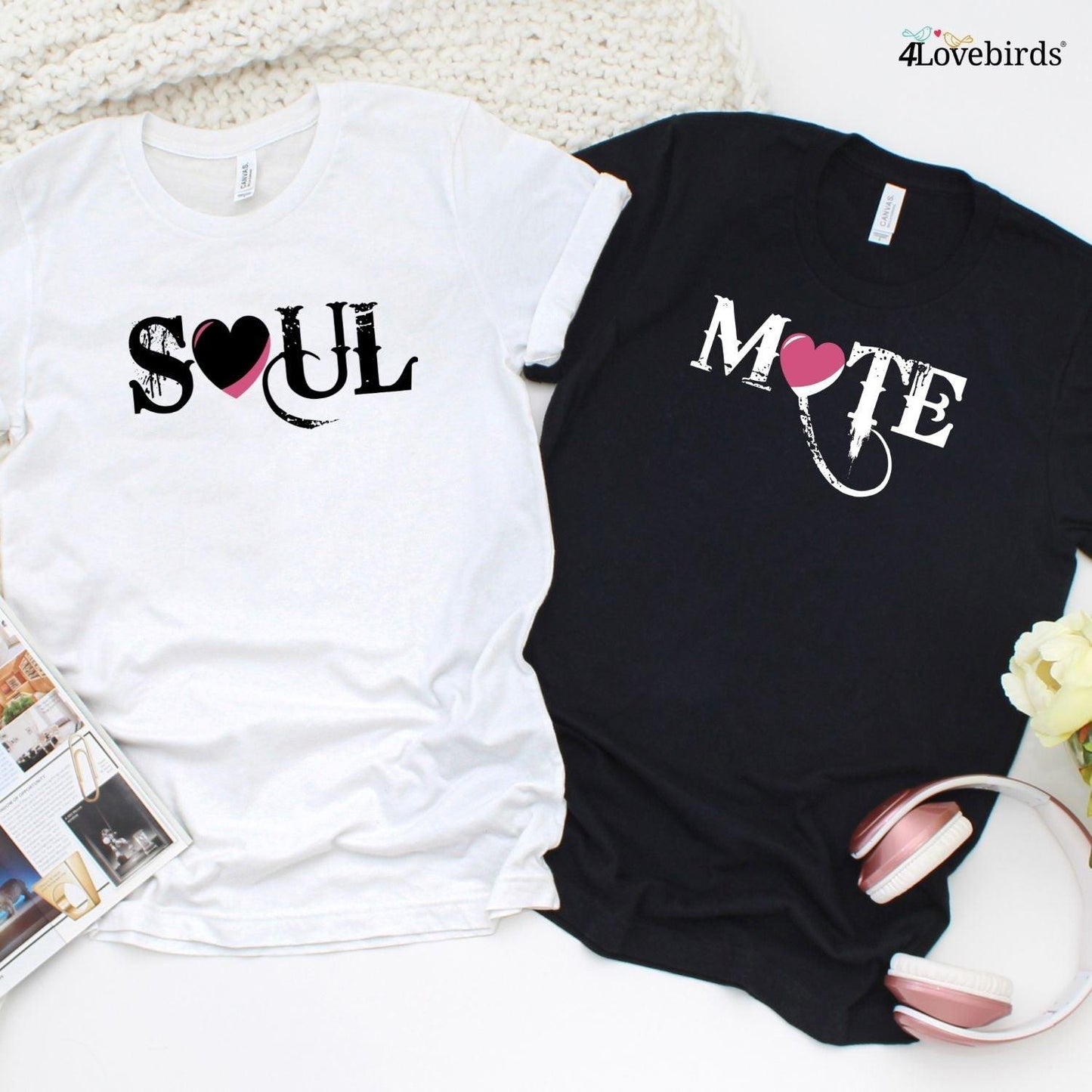 Matching Set: Soul Mate & Mate Shirts for Valentine's & Weddings - 4Lovebirds