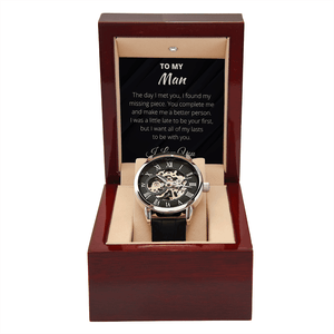 Men's Openwork Watch to My Man, Men's Openwork Watch With Message and Luxury Box - 4Lovebirds