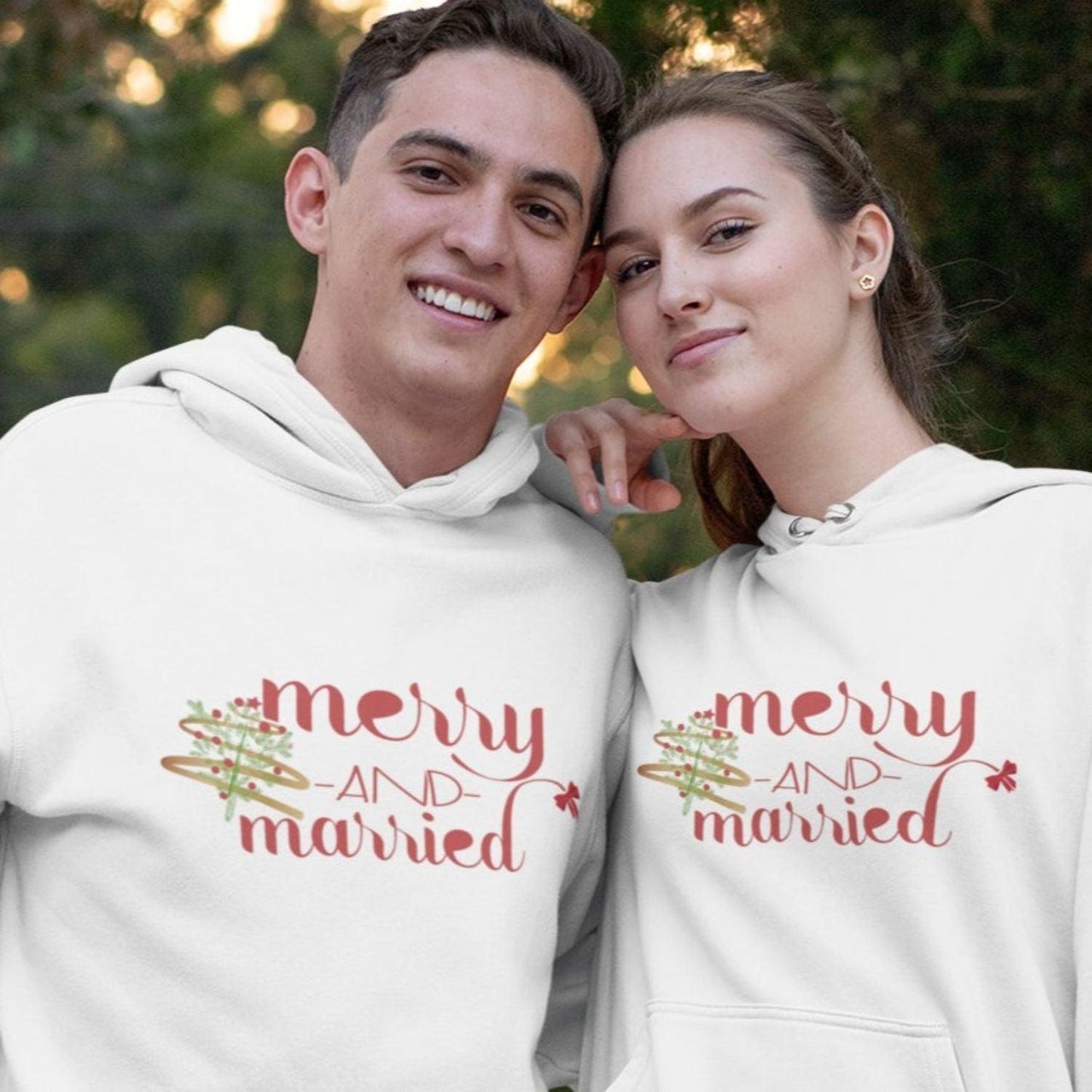 Merry & Married Matching Set: Personalized Couples Xmas Outfit, Hilarious Newlywed Holiday Gift - 4Lovebirds