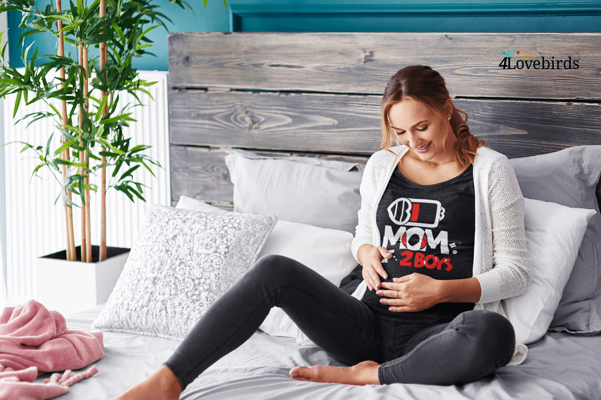 Mom of 2 Boys Funny Mothers Day Shirt, Mom of 2 Boys Shirt Gift from Son, Womens Clothing for Mom Wife, Mom Gift Idea for Wife from Husband - 4Lovebirds