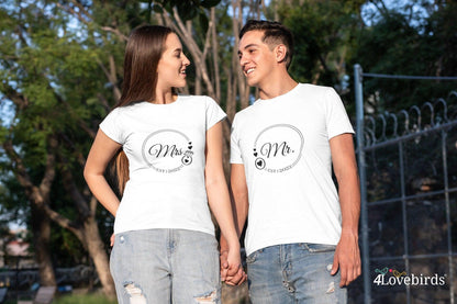 Mr and Mrs est. 2022 Hoodie, Lovers matching T-shirt, Gift for Couple, Married Sweatshirt,, Husband / Wife Longsleeve, Diamond model - 4Lovebirds