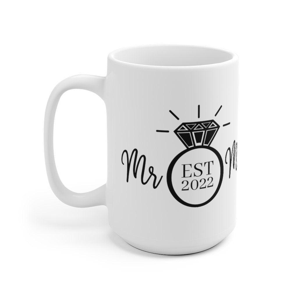 Mr and mrs est. 2022 Mug, Marriage Mug, Honeymoon Mug, Gift for Couple, Cute Married Couple Mug, Getting married - 4Lovebirds
