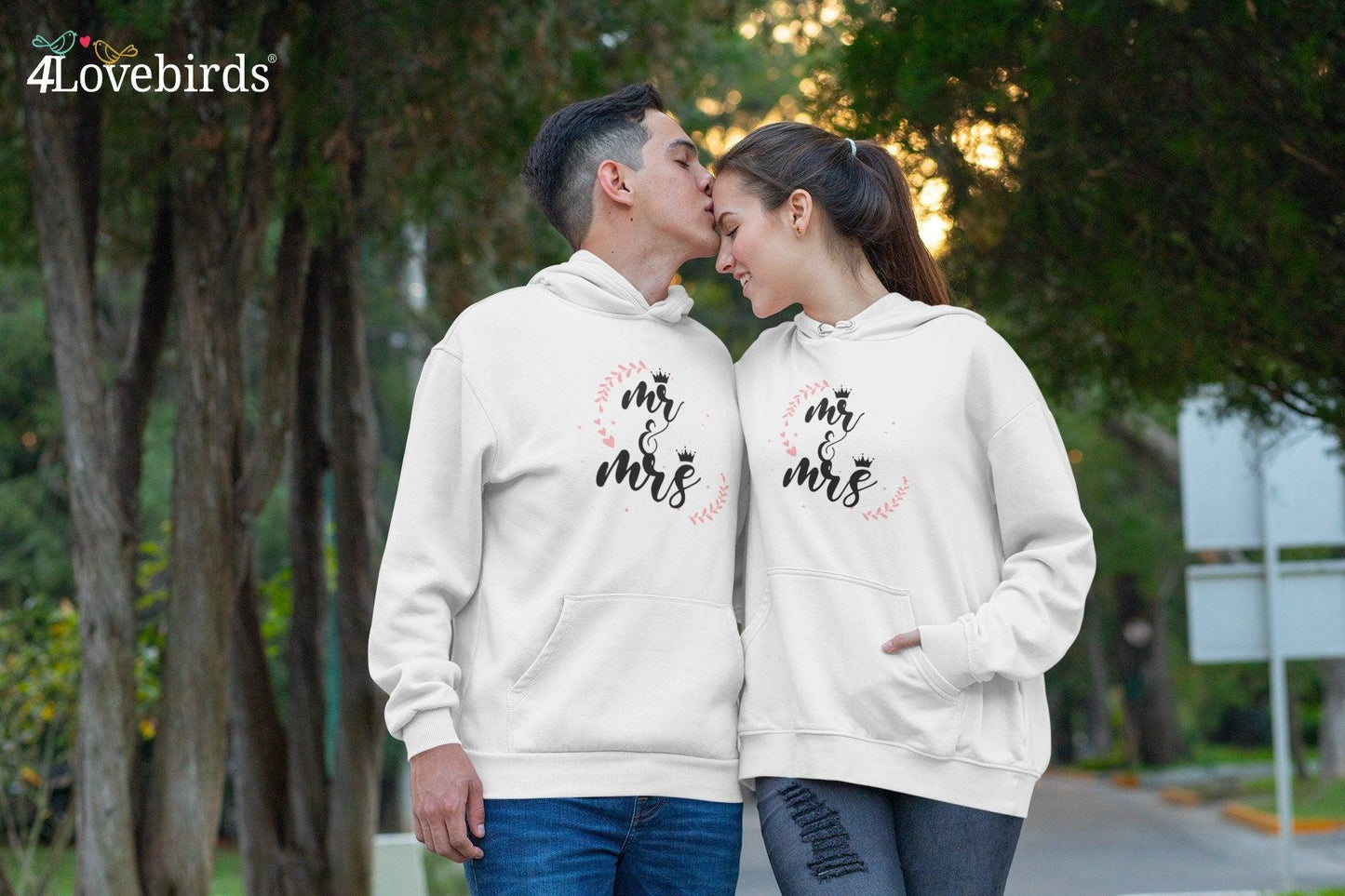 Mr and Mrs Hoodie, Royalty Tshirt, Marriage T-shirt, Honeymoon Sweatshirt, Gift for Couple, Cute Married Couple Longsleeve, Just married - 4Lovebirds