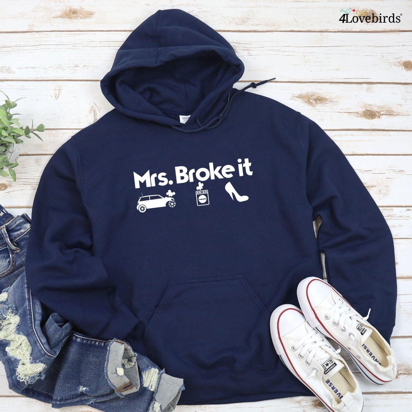 Mr Fix it | Mrs Broke it - Funny Matching Set for Couples - 4Lovebirds