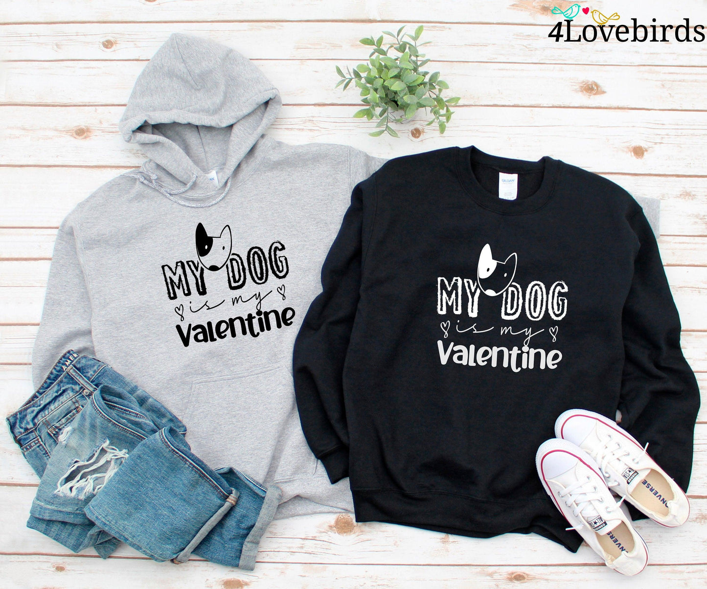 My Dog Is My Valentine Hoodie, Dog Lover Shirt, Funny Valentine's Shirt, Valentine's Day Shirt, Dog Mom, Fur Mama For Life, Dog Valentine - 4Lovebirds