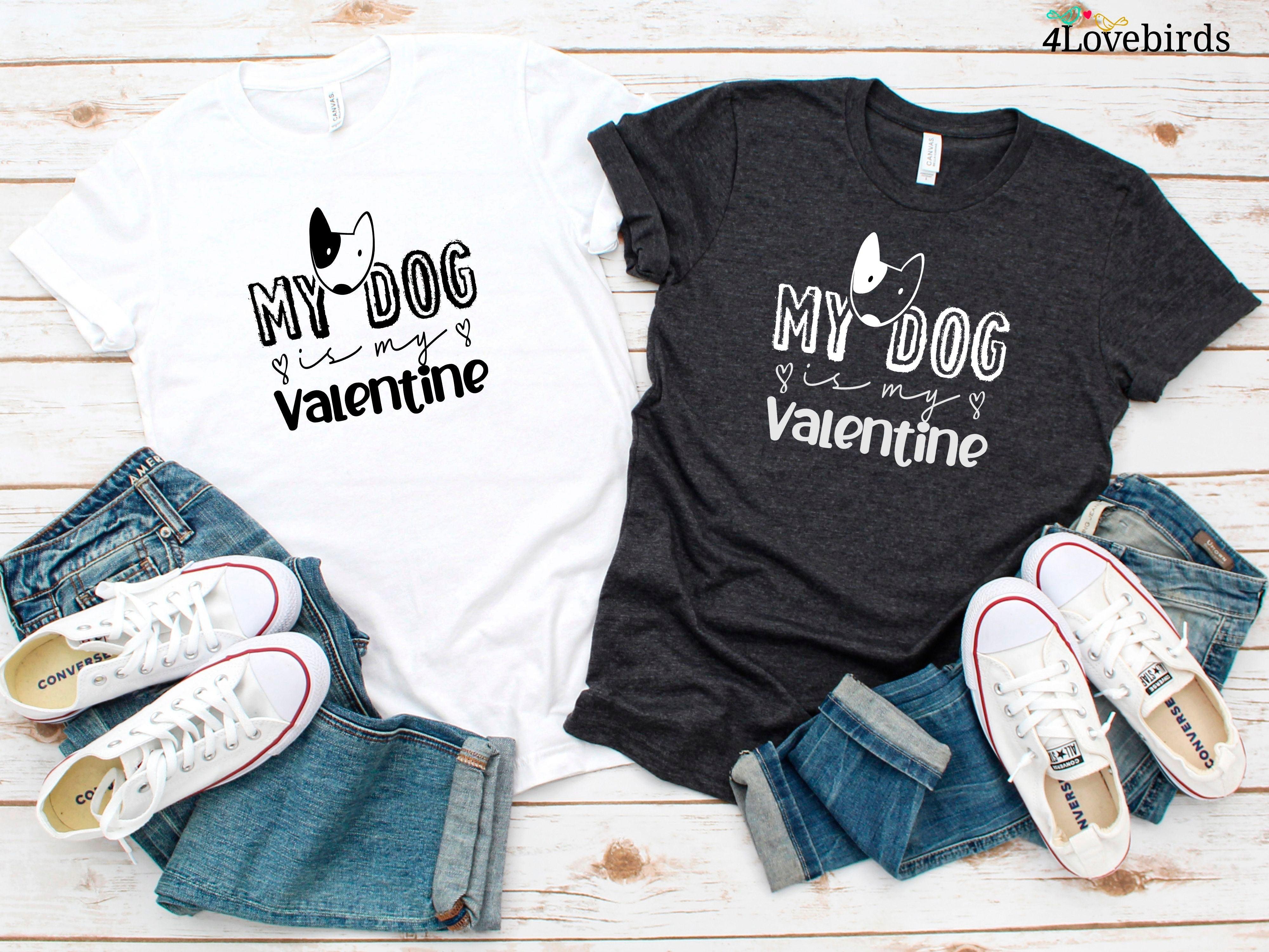 Dog valentine shirt sale