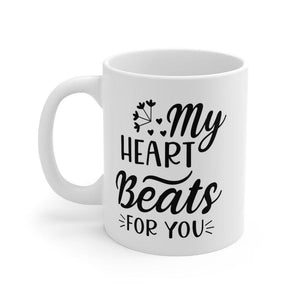 My heart beats for you Mug, Lovers matching Mug, Gift for Couple, Valentine Mug, Boyfriend / Girlfriend Mug, cute Mug - 4Lovebirds