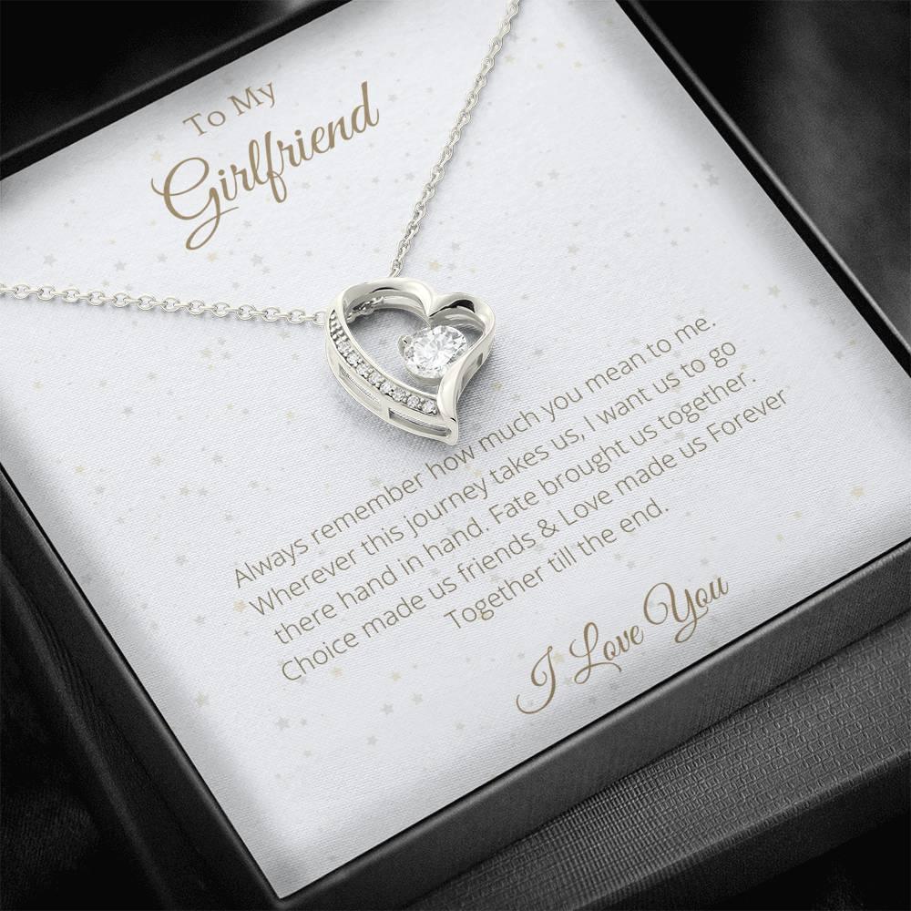 To My Girlfriend Necklace Gift I Love You Letter Pattern - Temu