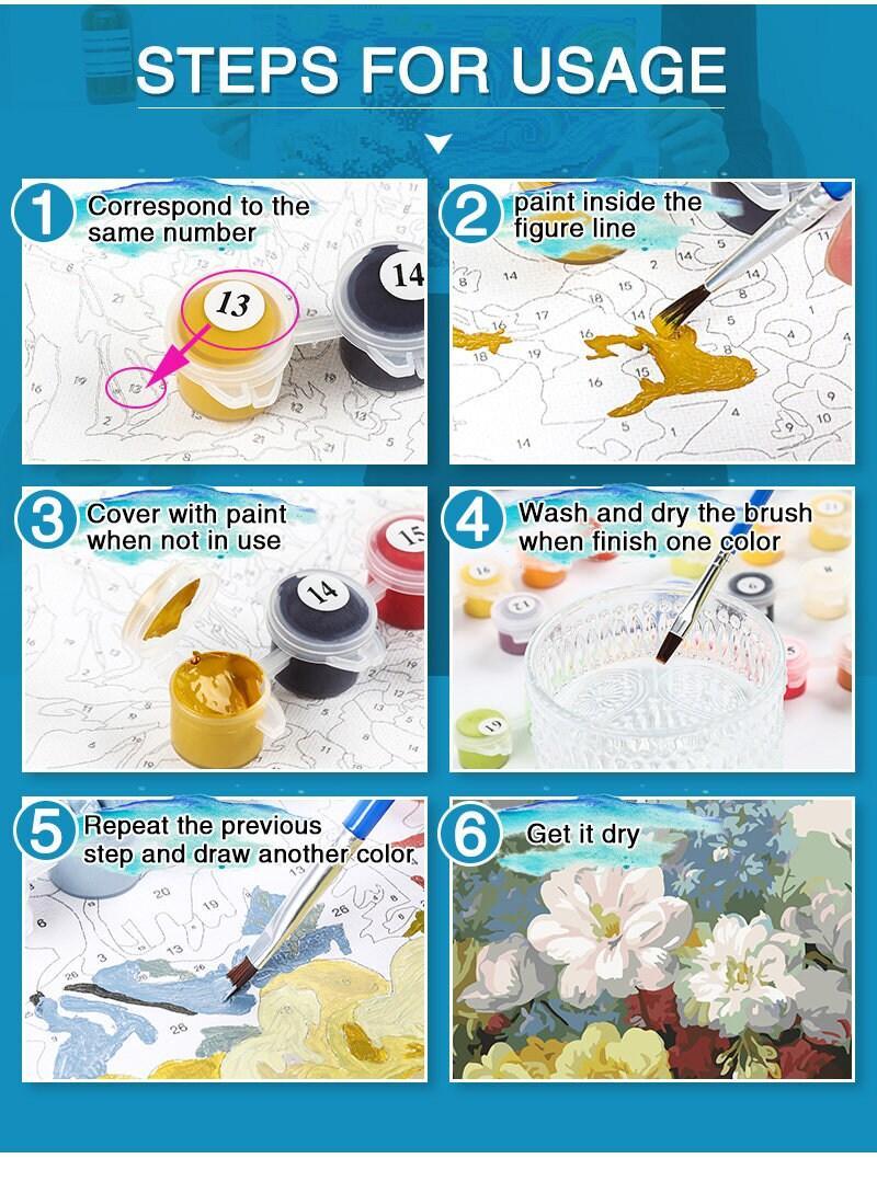 Paint By Number Kit for Adults 16"x20" Flowers - DIY Acrylic Painting By Numbers - Easy Paint By Numbers Kit - 4Lovebirds