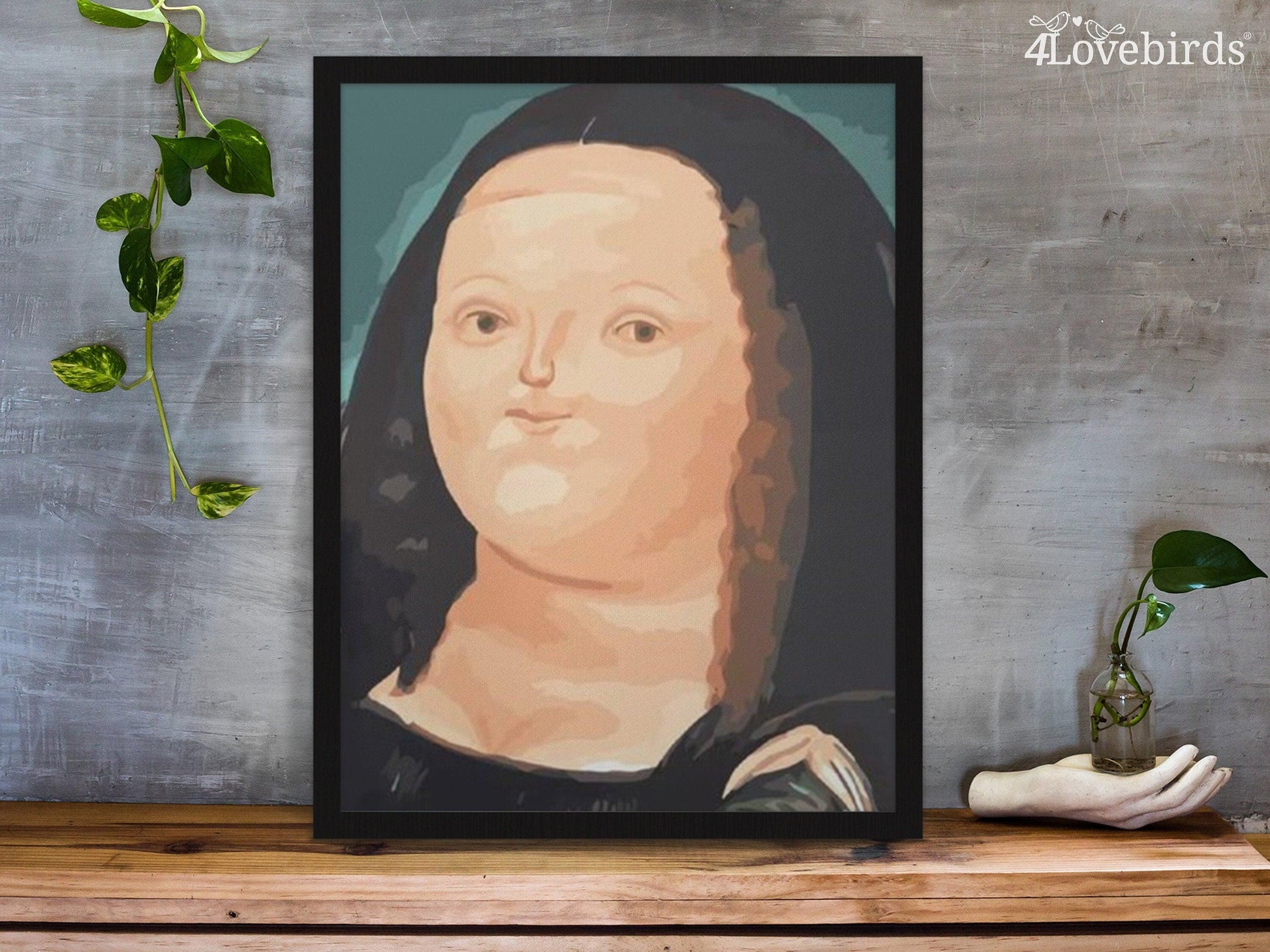 Paint By Number Kit for Kids & Adults Framed 16x20 Chubby Mona Lisa –  4Lovebirds