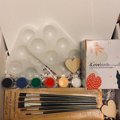 Paint Date Night Box - Set For Two, Conversation Starters + Painting Set - 4Lovebirds
