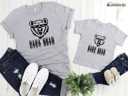 Papa Bear, Mama Bear and Baby Bear Dad Mom and Child Matching Shirts - Daddy, Mommy & Me - 4Lovebirds