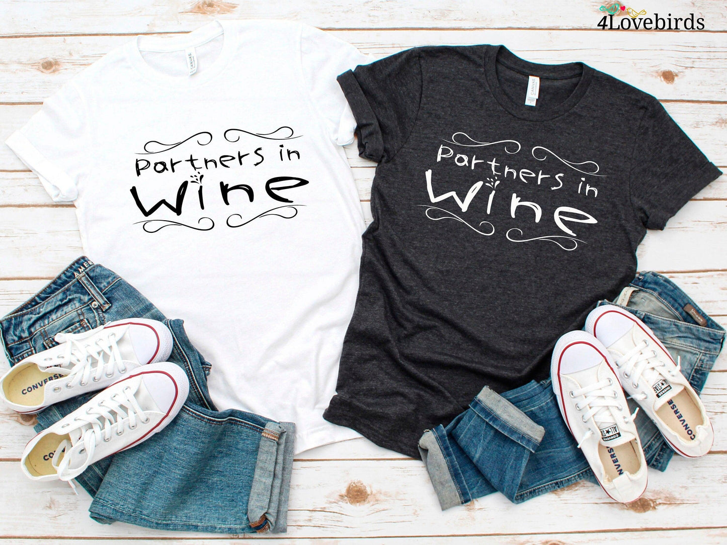 Partners in Wine Hoodies, Wine Shirt, Wine Lover Long Sleeve, Gift for Wine Lover, Wine Tasting, Funny Wine Shirt, Gift for Best Friend - 4Lovebirds