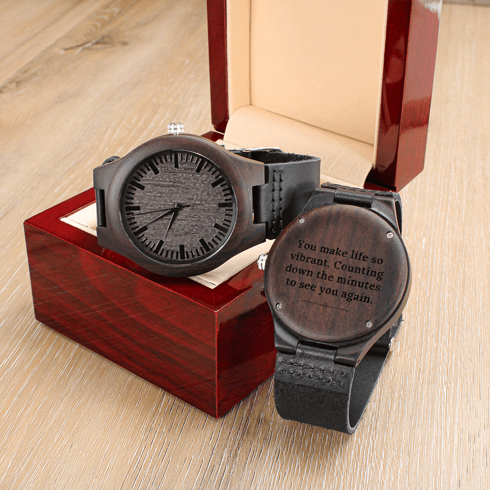 Personalized Engraved Wooden Watch for Men - Ideal as Groomsmen Gift, Boyfriend Gift, or Gift for Dad - 4Lovebirds