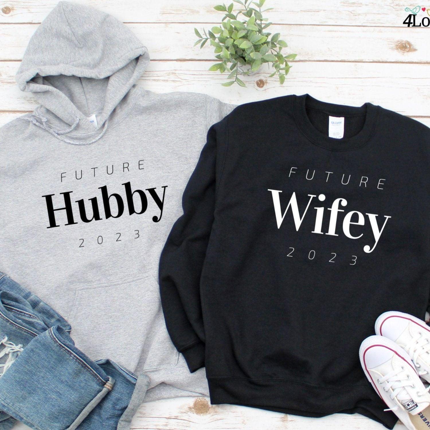 Personalized Future Hubby & Wifey Matching Outfits | Custom Fiancé & Fiancée Set with Year - 4Lovebirds