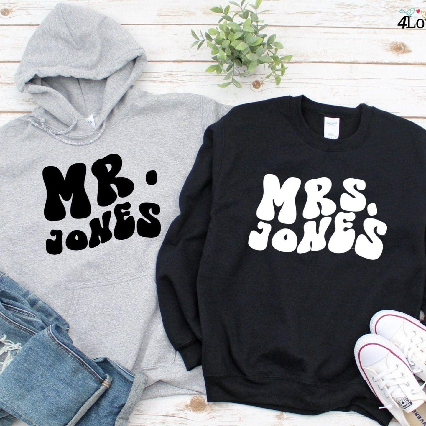 Personalized Mr. & Mrs. [Last Name] Ensemble: The Ultimate Custom Matching Outfits! - 4Lovebirds