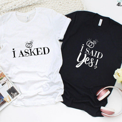 Proposal Celebration Matching Outfits: "I Asked" & "I Said Yes" Sets, Perfect Gifts - 4Lovebirds