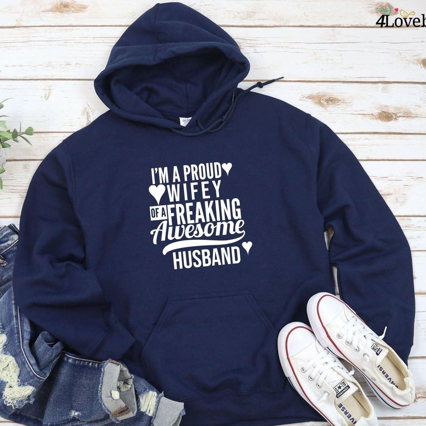 Proud Husband & Wifey Matching Outfits Set - Perfect Couple's Gift - 4Lovebirds