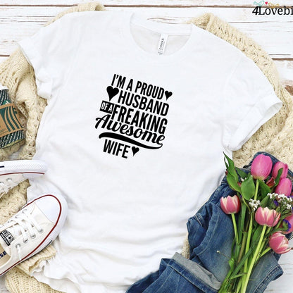 Proud Husband & Wifey Matching Outfits Set - Perfect Couple's Gift - 4Lovebirds