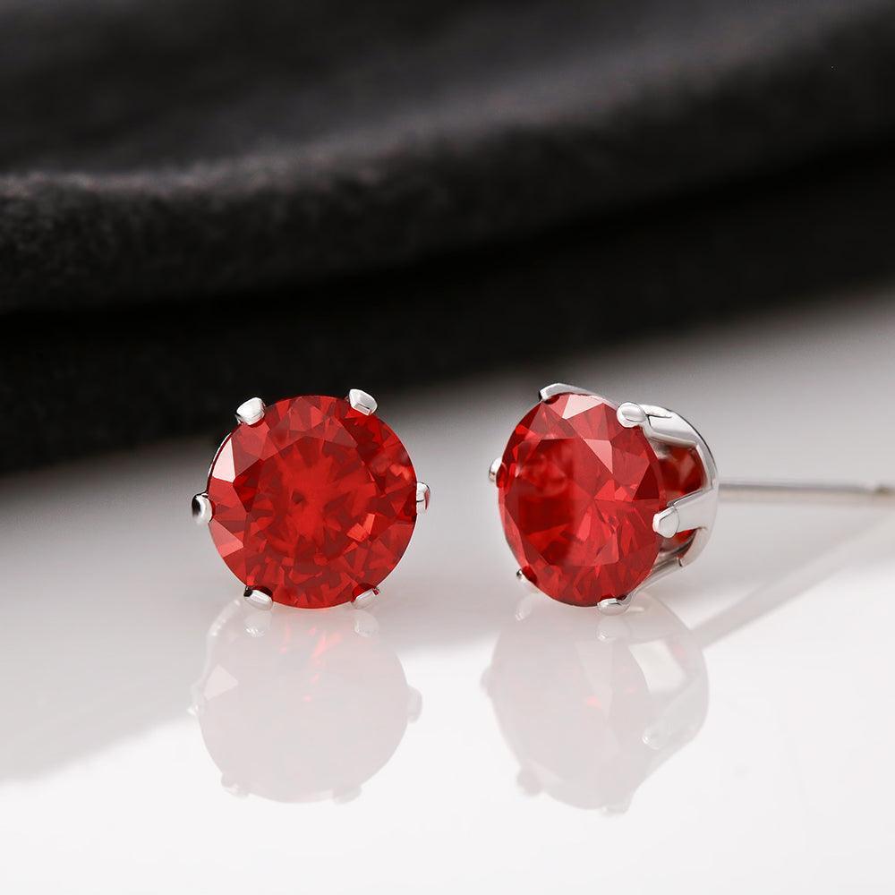 Red Cubic Zirconia Earrings - 4Lovebirds