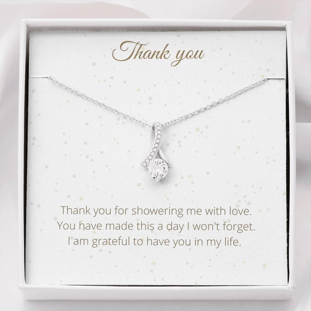 Ribbon Necklace For Appreciation - Thank You Necklace Birthday Gift for Friends, Necklace for a friend, Appreciation Gift - 4Lovebirds