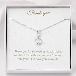 Ribbon Necklace For Appreciation - Thank You Necklace Birthday Gift for Friends, Necklace for a friend, Appreciation Gift - 4Lovebirds