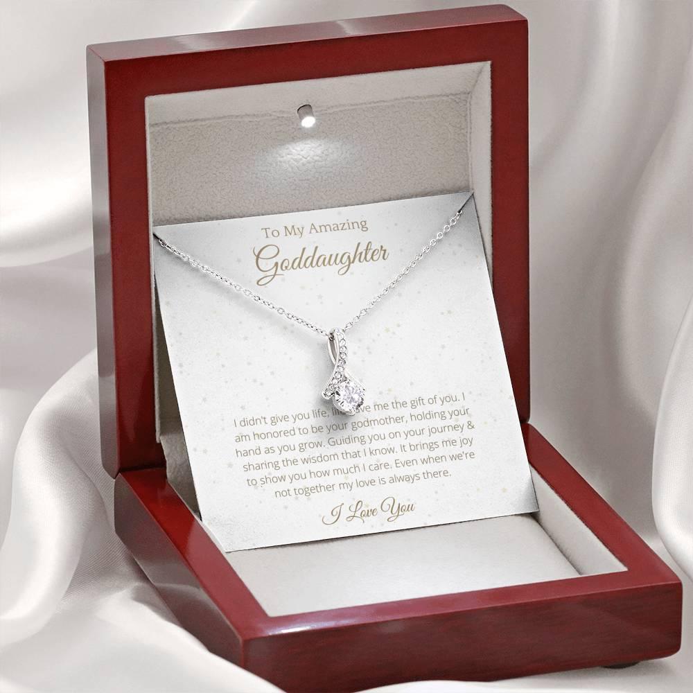 Ribbon Necklace For Goddaughter - To My Goddaughter Necklace Birthday Gift for Goddaughter, Necklace for Goddaughter - 4Lovebirds