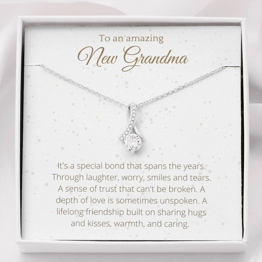 Ribbon Necklace For Grandma - To My Nana Necklace Birthday Gift for Grandma, Necklace for Grandparents, Gift for Grandma Birthday - 4Lovebirds