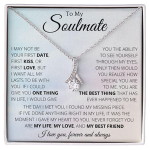 Ribbon Necklace To My Soulmate - Necklace Birthday Gift for Girlfriend, Necklace for Wife, Gift for Future Wife's Birthday - 4Lovebirds