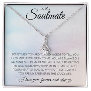 Ribbon Necklace To My Soulmate - Necklace Birthday Gift for Girlfriend, Necklace for Wife, Gift for Future Wife's Birthday - 4Lovebirds