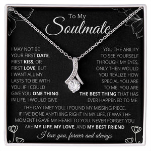 Ribbon Necklace To My Soulmate - Necklace Birthday Gift for Girlfriend, Necklace for Wife, Gift for Future Wife's Birthday - 4Lovebirds
