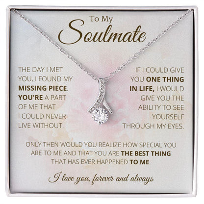 Ribbon Necklace To My Soulmate - Necklace Birthday Gift for Girlfriend, Necklace for Wife, Gift for Future Wife's Birthday - 4Lovebirds