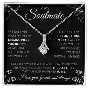 Ribbon Necklace To My Soulmate - Necklace Birthday Gift for Girlfriend, Necklace for Wife, Gift for Future Wife's Birthday - 4Lovebirds