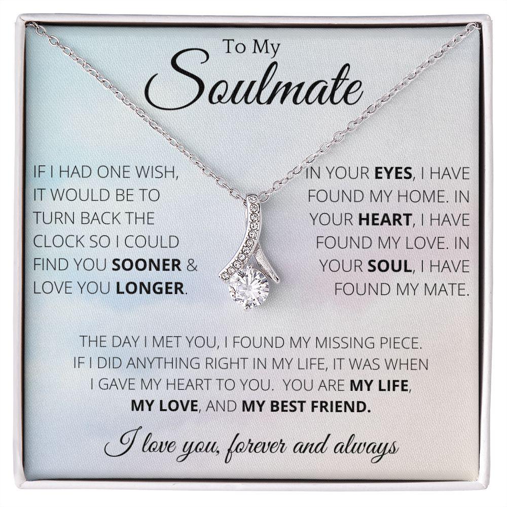 Ribbon Necklace To My Soulmate - Necklace Birthday Gift for Girlfriend, Necklace for Wife, Gift for Future Wife's Birthday - 4Lovebirds