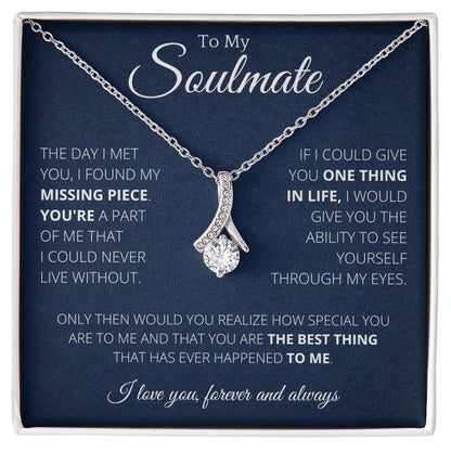 Ribbon Necklace To My Soulmate - Necklace Birthday Gift for Girlfriend, Necklace for Wife, Gift for Future Wife's Birthday - 4Lovebirds