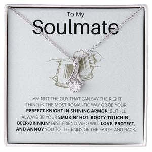 Ribbon Necklace To My Soulmate - Necklace Birthday Gift for Girlfriend, Necklace for Wife, Gift for Future Wife's Birthday - 4Lovebirds