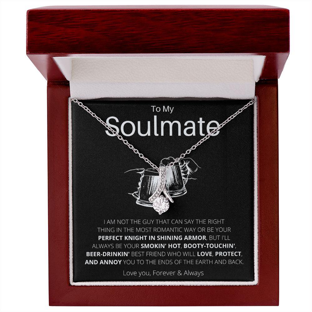 Ribbon Necklace To My Soulmate - Necklace Birthday Gift for Girlfriend, Necklace for Wife, Gift for Future Wife's Birthday - 4Lovebirds