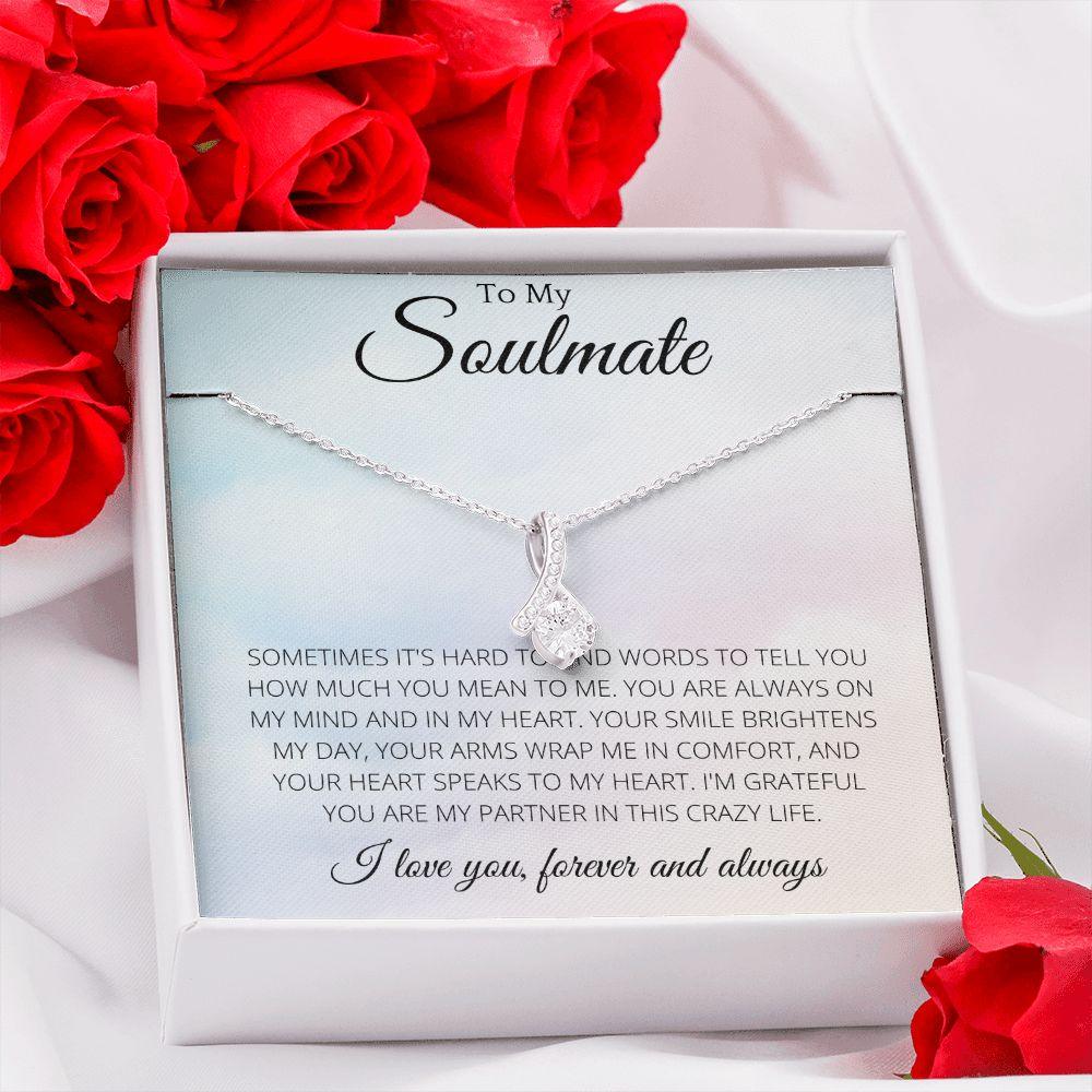 Ribbon Necklace To My Soulmate - Necklace Birthday Gift for Girlfriend –  4Lovebirds
