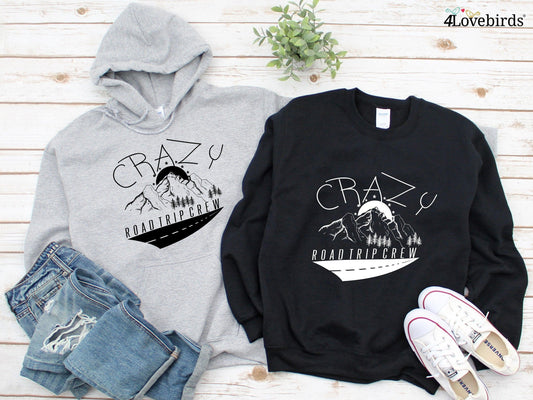 Road Trip Crew Hoodie, Family Vacation Sweatshirt, Traveling Long Sleeve Shirts, Girl's Trip Gifts, Weekend Getaway Shirts, Road Trip Tee - 4Lovebirds