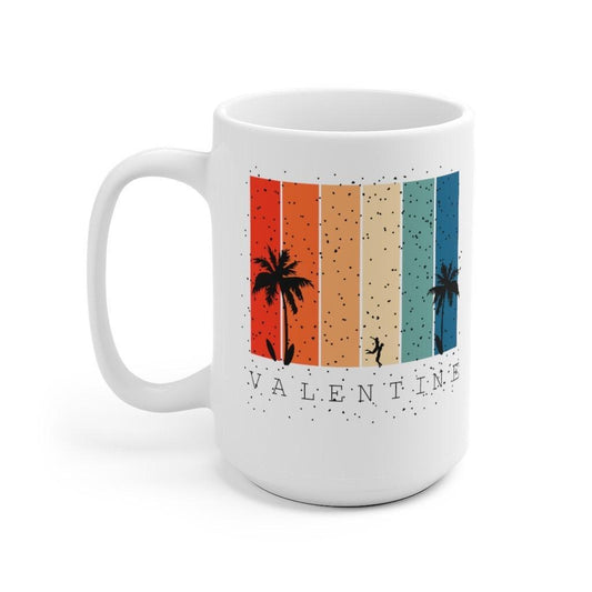 Romantic Couples on the Beach Mug, Love matching Mug, Cute Couple Mug, Valentine Mug, Colorful Mug - 4Lovebirds