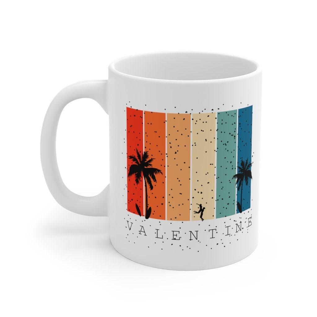 Romantic Couples on the Beach Mug, Love matching Mug, Cute Couple Mug, Valentine Mug, Colorful Mug - 4Lovebirds