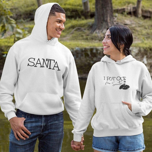Santa & I Put Out For Santa - Funny Christmas Themed Matching Outfits for Couples - 4Lovebirds