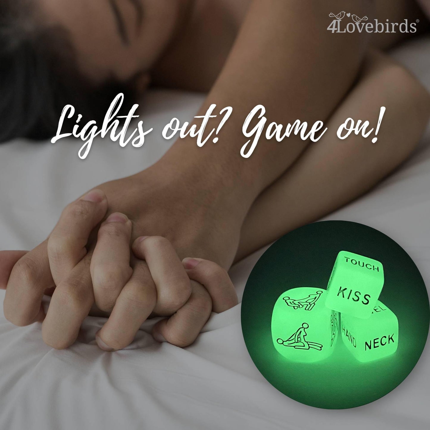 Sex Dice Game With Sex Positions - Glow in the Dark Bedroom Game, Fun Sex Toy For Wife and Husband (6 Dice) - 4Lovebirds